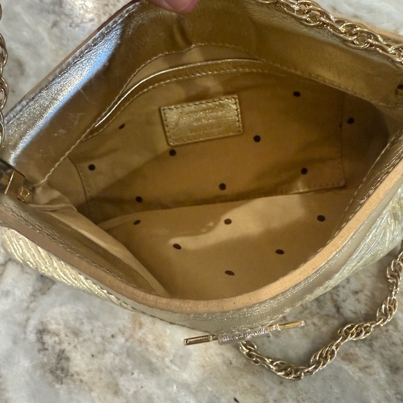 Stunning vintage he gold leather Kate spade with original chain strap - Picture 4 of 4